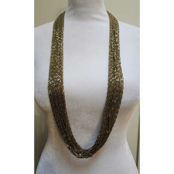 Gorgeous Vintage 29-Strand Gold Plated Natasha Necklace - Picture 2 of 8